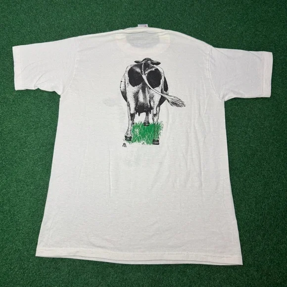 Vintage Chic Fil A 80s 90s Cow Tee Retro Double Sided S/M T Shirt 18x26 - Picture 4 of 8